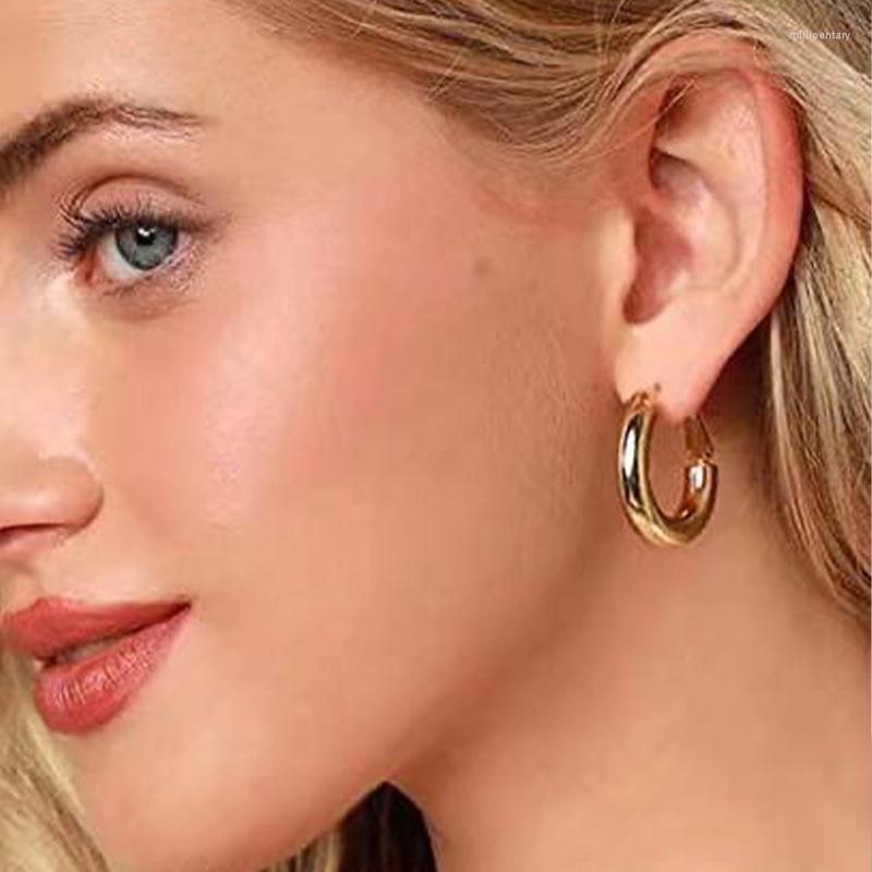 

Hoop Earrings ZHOUYANG Chunky 2022 Trend For Women Gold Color Jewelry Girls Gift Accessories Hoops Big Ring Wholesale KAE162