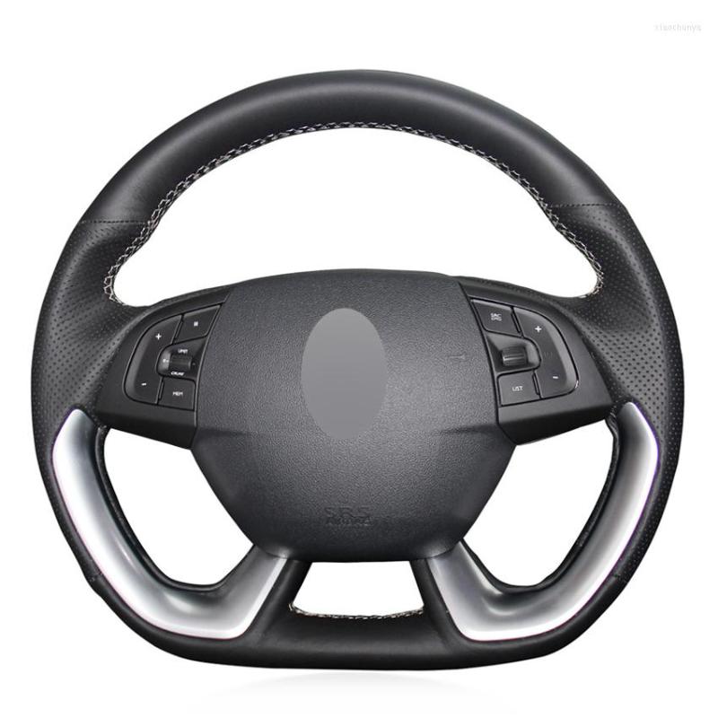 

Steering Wheel Covers Black PU Faux Leather Hand-stitched Car Cover For DS5 DS 5 DS5LS 5LS DS4S 4S DS6 6