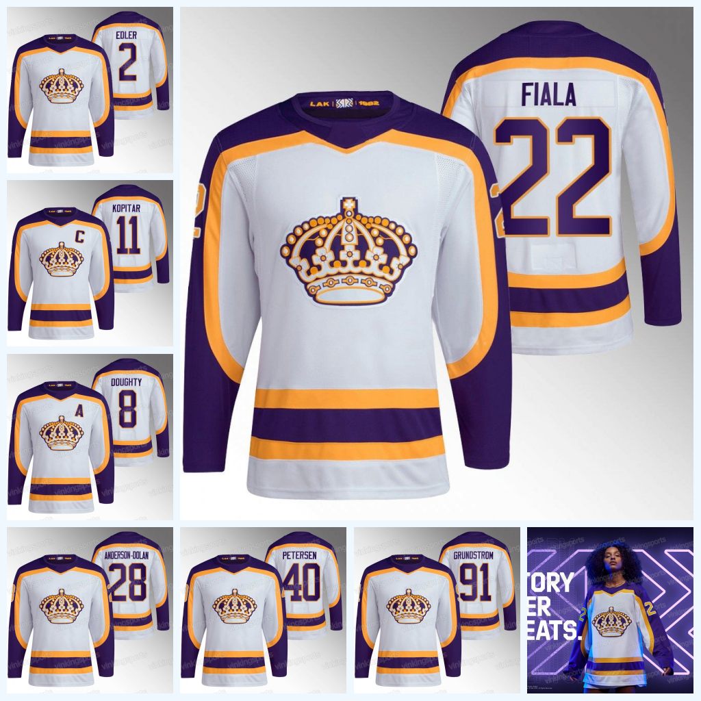 

LA Kevin Fiala 2022-23 Reverse Retro Jersey Kings Drew Doughty Alex Iafallo Anze Kopitar Quinton Byfield Jonathan Quick Trevor Moore Phillip Danault Adrian Kempe, Mens s-xxxl