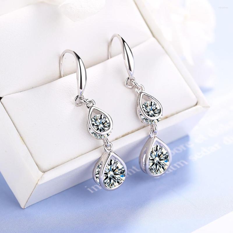 

Dangle Earrings Water Drop Tassel Long Net Red Temperament Korean Zircon Ear Hook Women's Versatile Cold Wind Jewelry
