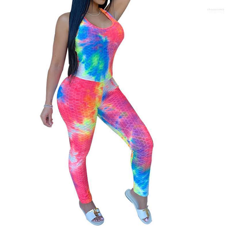 

Women' Jumpsuits Women' & Rompers 2022 Summer Women One Piece Backless Jumpsuit Ladies Sexy Sleeveless Random Dyeing Casual Bodycon, Random color