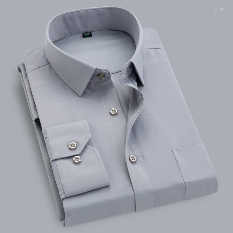

Men's Casual Shirts 4XLMen's Long Sleeve Standard-fit Solid Basic Dress Shirt Single Patch Pocket Formal Business Work Classic Office, Black