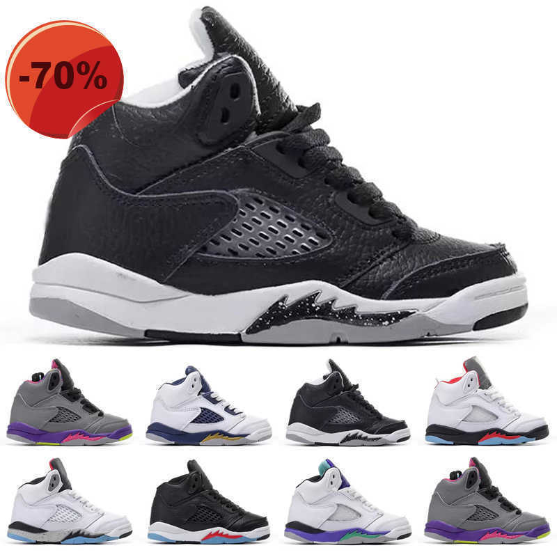 

2022 Kids 5 basketball shoes Jumpman 5s mid Dark Mocha Trainers International Flight Oreo High Light Smoke Multicolor Small Big Boy Girl, As photo 1