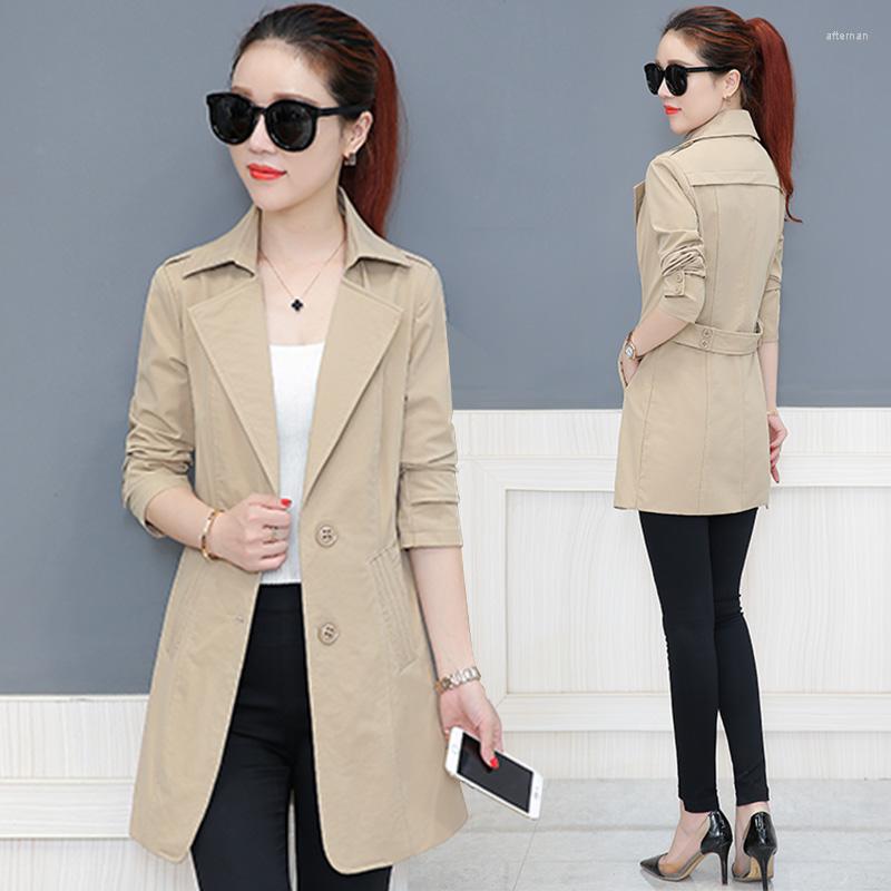 

Women' Trench Coats Girls Windbreaker And Long Sections 2022 Spring Version Of Cultivating Wild Chic Little Autumn, Black