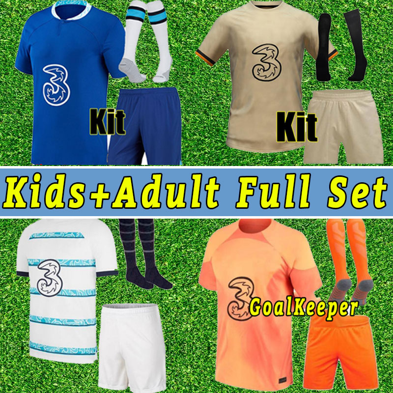 

Full Set CFC 2022 2023 PULISIC soccer jersey ZIYECH HAVERTZ KANTE WERNER ABRAHAM CHILWELL MOUNT JORGINHO football shirt Adult Kids child socks short sleeve, Third+patch