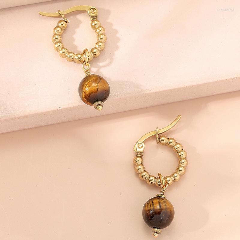 

Hoop Earrings Chic Vintage French Green Twisted Small Earring For Women Stainless Steel Jewelry Wholesale Accesorios Mujer 2022
