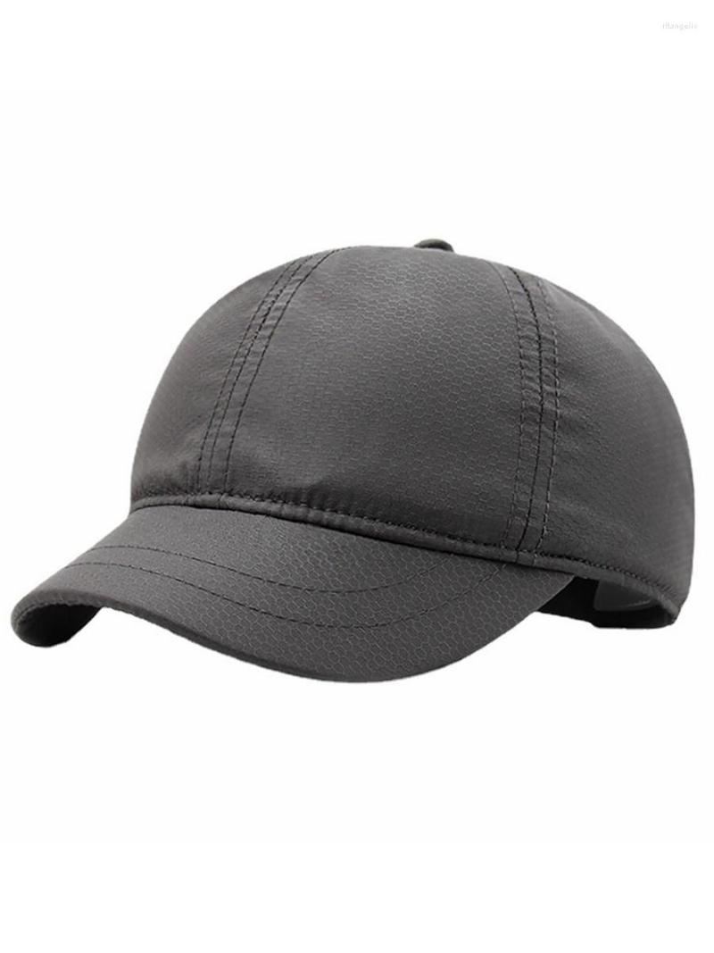 

Ball Caps Male Summer Thin Polyester Short Brim Baseball Men And Women Outdoors Casual Big Size Sun Hat 55-62cm 5 Colors, White