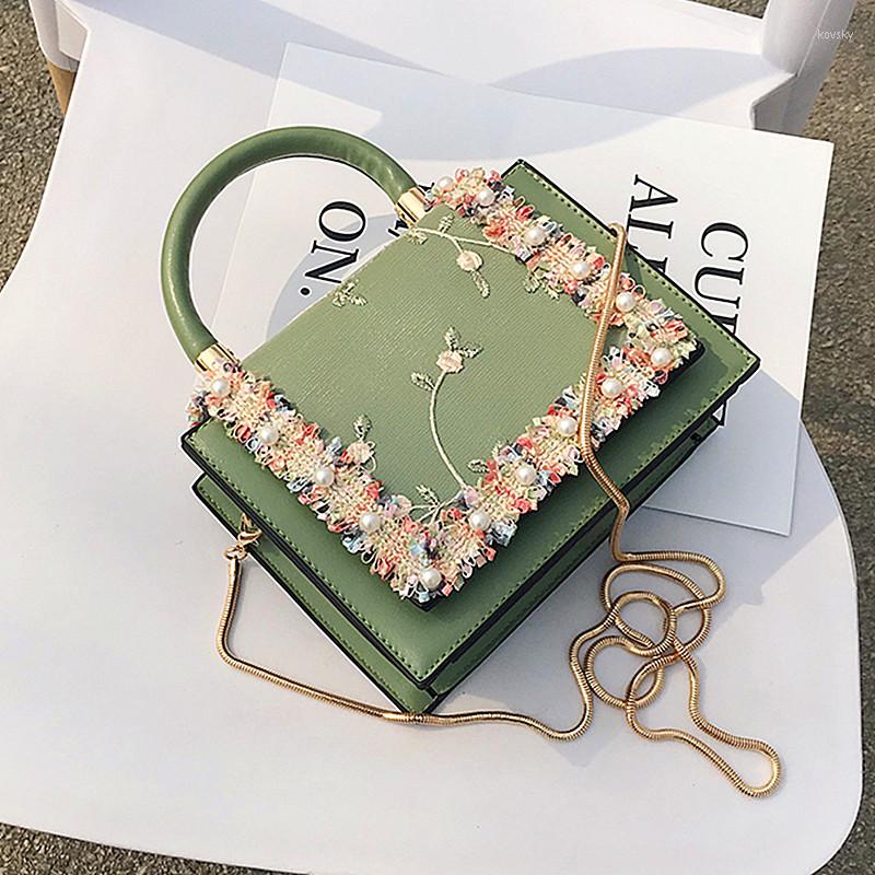 

Evening Bags Vintage Flower Lace Handbags Women's Crossbody 2022 Fashion Gold Chain Ladies Messenger Bag Clutch Female Purses, Wt