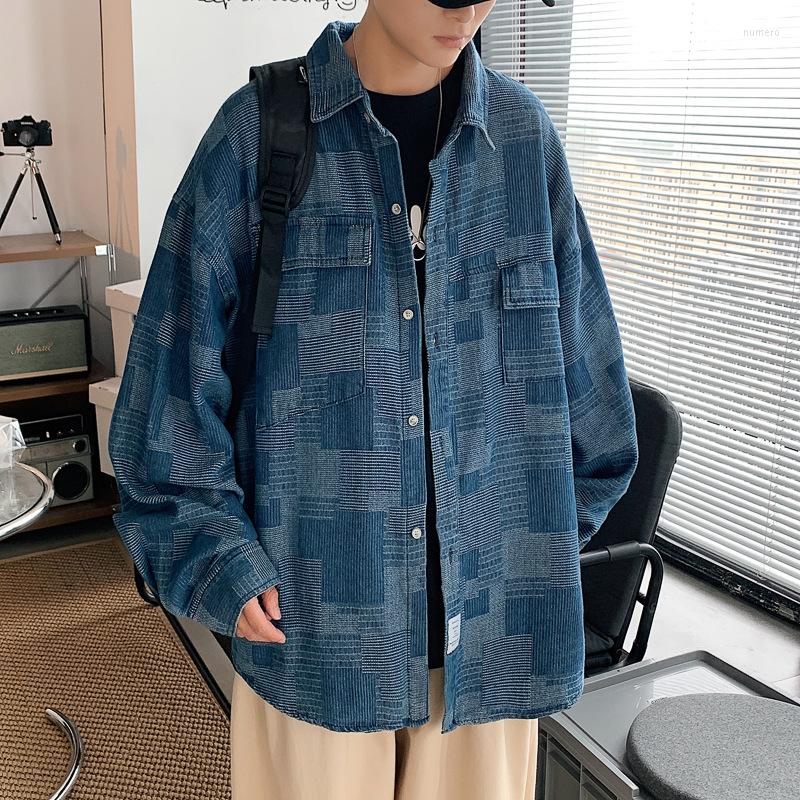 

Men's Jackets Hong Kong Style Autumn Denim Overalls Jacket Harajuku Shirt Men's Thin Japanese Fashion Brand Loose Long-sleeved, Black