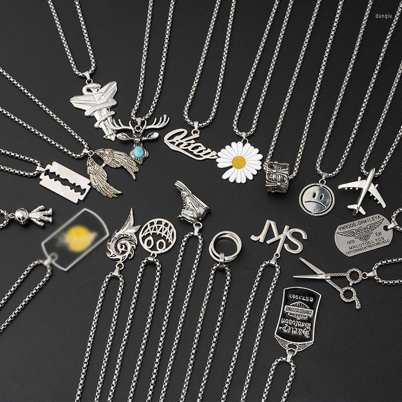 

Chains 1 Pcs /Pack Fashion Style Men's Pendant Necklace Punk Vintage Stainless Steel Box Chain Jewelry Gift
