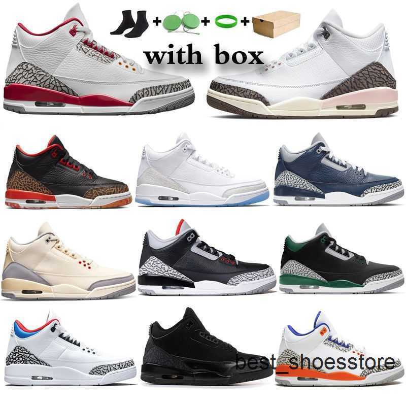 

With Box Men basketball shoes 3s jumpman 3 Cardinal Red Pine Green Racer Blue Cool Grey Hall of Fame Court Purple Laser Orange mens trainers, 13