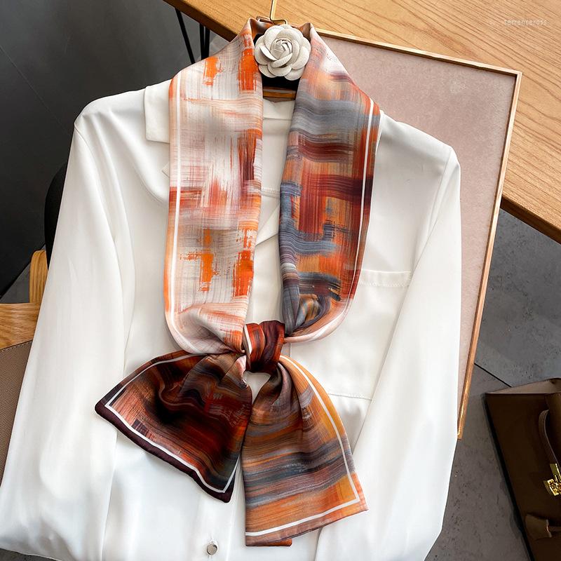 

Scarves 2022 Silk Scarf Ribbon For Women 17 150cm Skinny Scarfs Neck Ties Neckerchief Female Bag Hair Band Headband Design