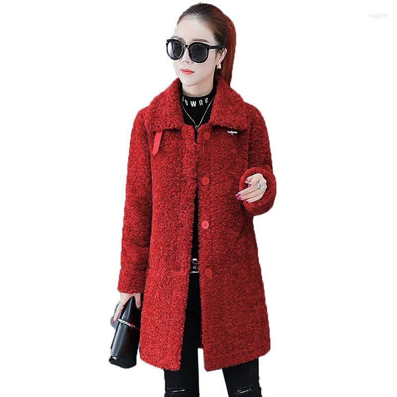 

Women' Fur Faux Coat Women 2022 Particle Fleece Furry Thick Warm Lamb Jacket Loose Winter Female Coats Fashion Outerwear, Khaki