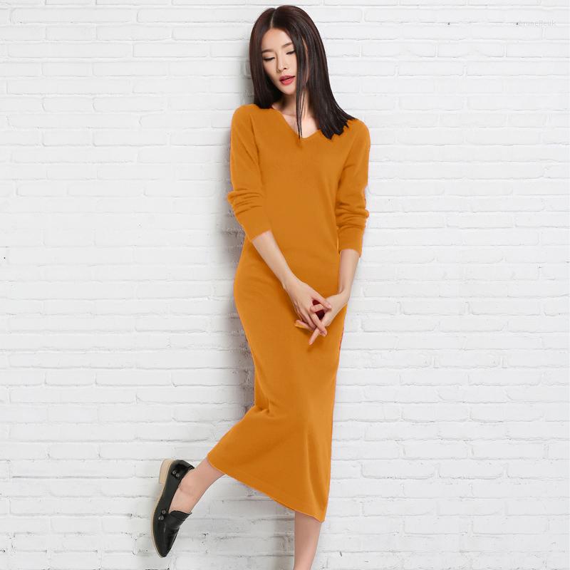 

Women' Sweaters 2022 Autumn Winter Elegant Women Office Dress Fashion V-Neck Long Knitted Slim Cashmere Wool Sleeve Pullover, Green