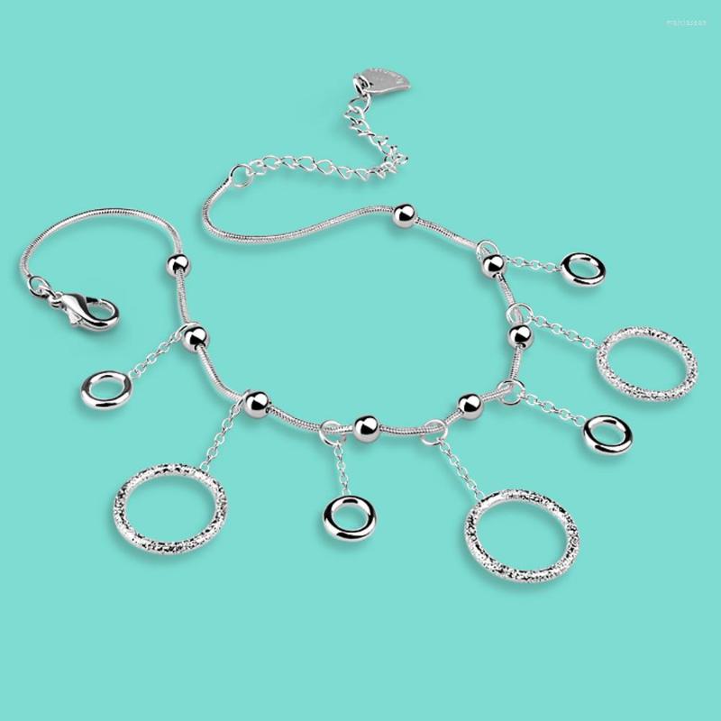 

Anklets Summer 925 Sterling Silver Anklet Fashion Chain Accessories Women's Ankle Bracelet Deach Sandals Jewelry With GiftBox