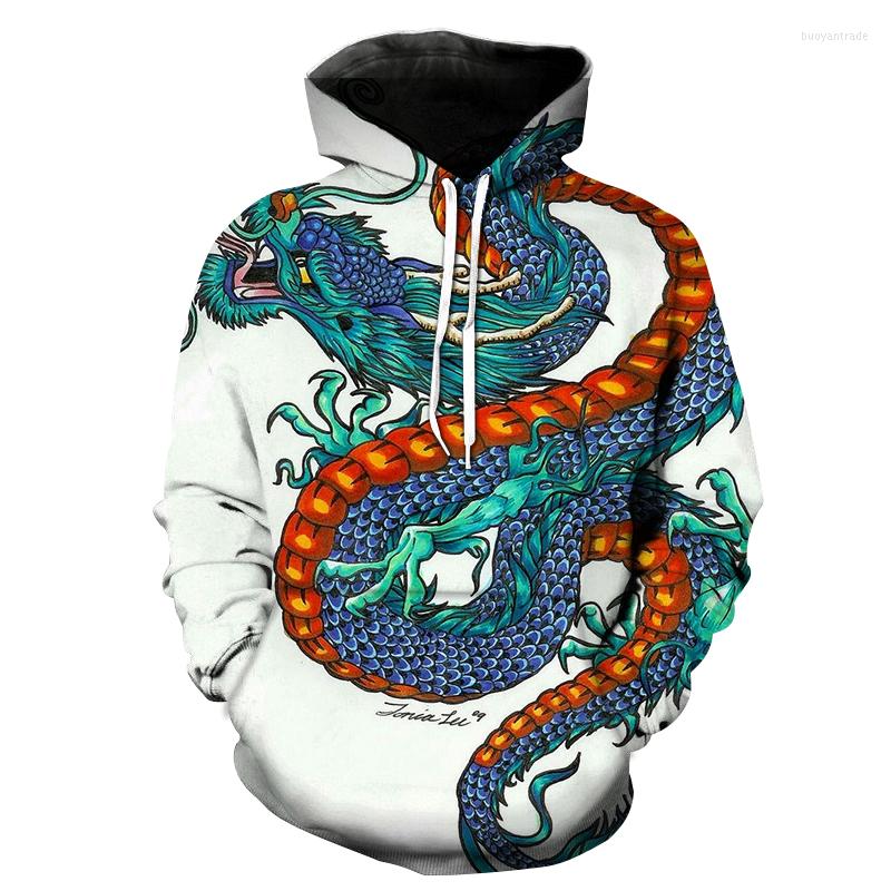 

Men's Hoodies Black & White Tattoo Dragon 3D Printed Men Sweatshirt Unisex Streetwear Pullover Casual Jacket Tracksuits Plus Size Coat, Lms698