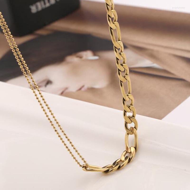 

Chains Punk Gold Color Stainless Steel Metal Thick Clavicle Chain Choker Necklace For Women Trendy Party Boho Fashion Jewelry Collar
