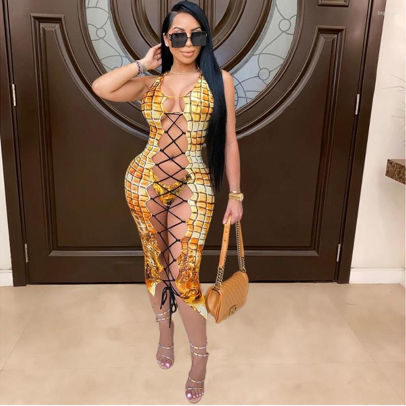 

Women' Tracksuits HHDMV 2022 Summer Fashion Sexy Beach Style Sets Bikini Top Short Pants Long Dresses Printed 3 Piece, Gold
