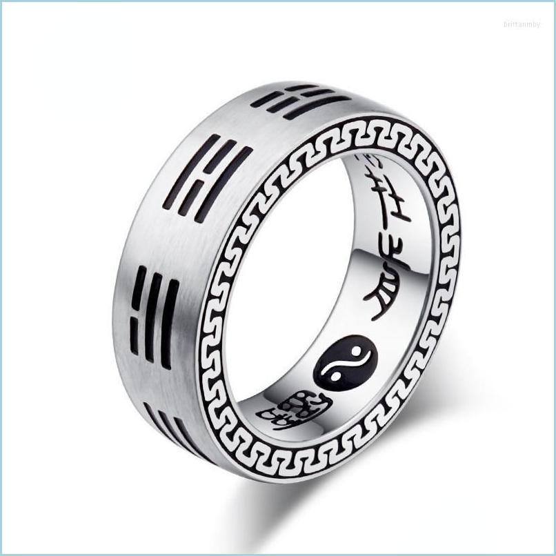 

Wedding Rings Wedding Rings Retro Titanium Steel Nine Character Truth Ring Chinese Style Eight Trigrams Too Simple Male Drop Deliver Dhocx
