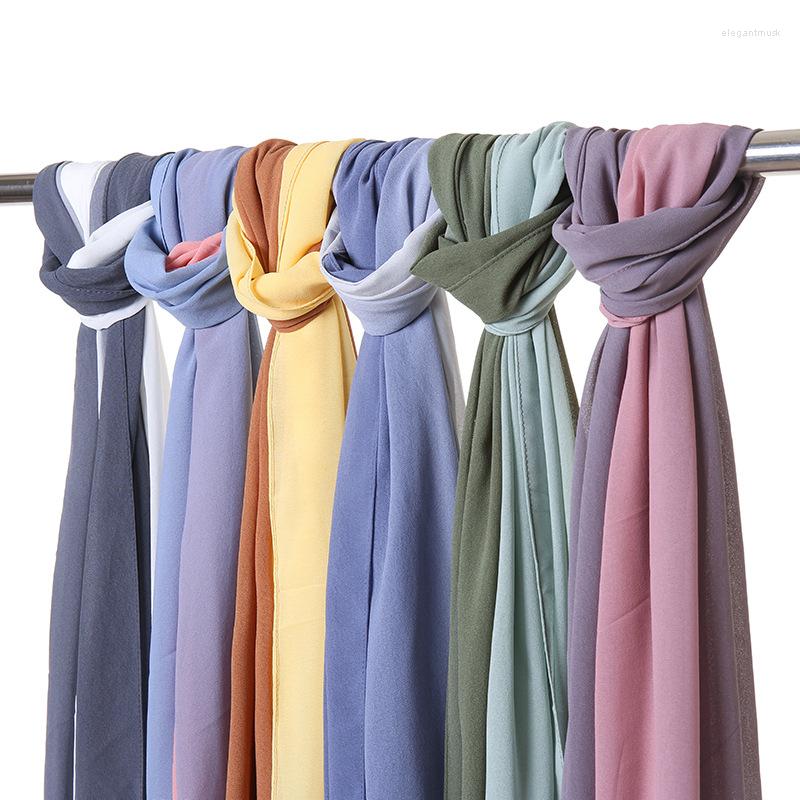 

Scarves Luxury Solid Hijab Scarf Women Spring Long Headband Design Chiffon Rainbow Bandana Wrap Shawl Fashion Muffler Foulard