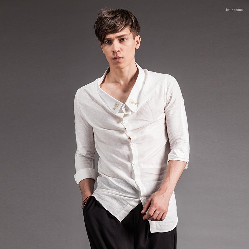 

Men's Casual Shirts 2022 Men's Clothing Spring And Summer Fashion Chunky Gold Male Shirt Embroidered Singer Costumes, Black