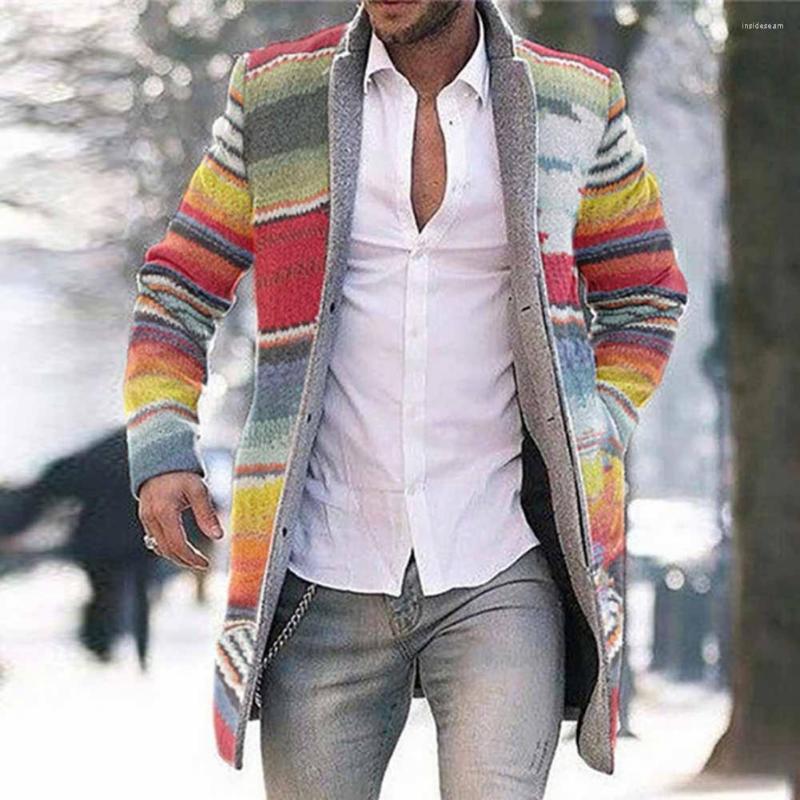 

Men's Trench Coats Stylish Jacket Autumn Coat Plus Size Men Long Sleeve Overcoat Fine Workmanship, Yellow