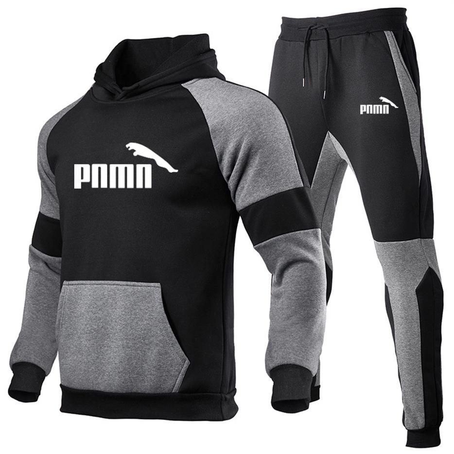 

New Men Hoodies Suit Tracksuit Sweatshirt Suit Fleece Hoodie Sweat pants Jogging Homme Pullover 3XL Sporting Suit Male261i, Light gray