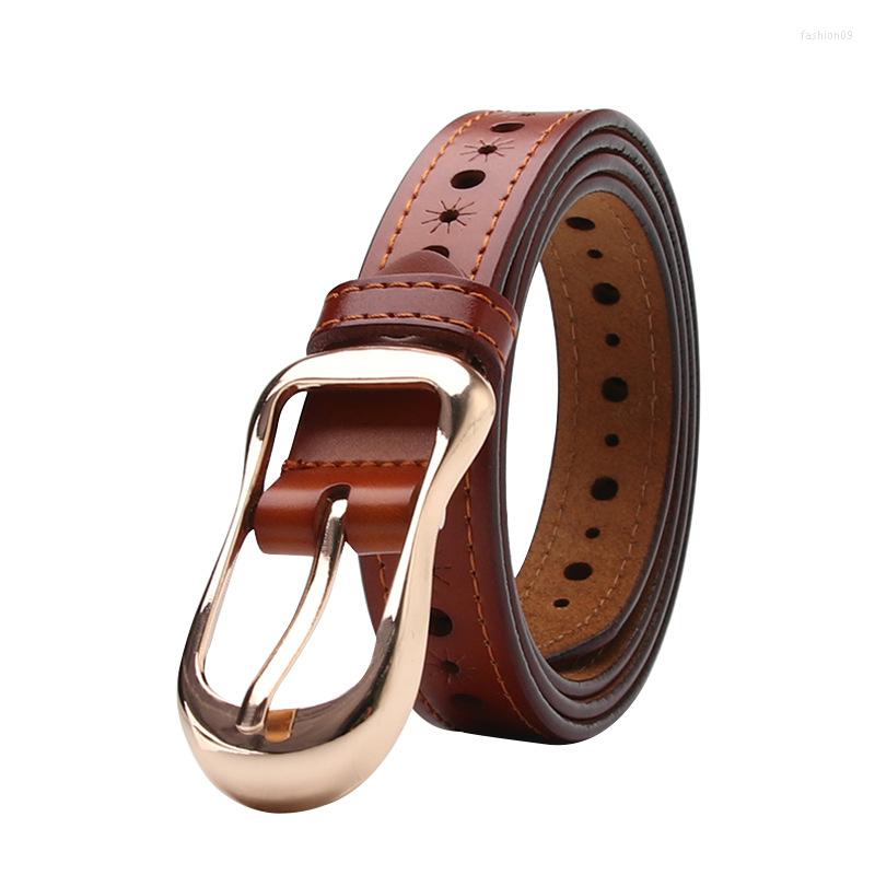 

Belts Waist Belt High Quality Genuine Leather Women Jeans Strap Female Fashion Metal Pin Buckle Decoration Waistband, Black