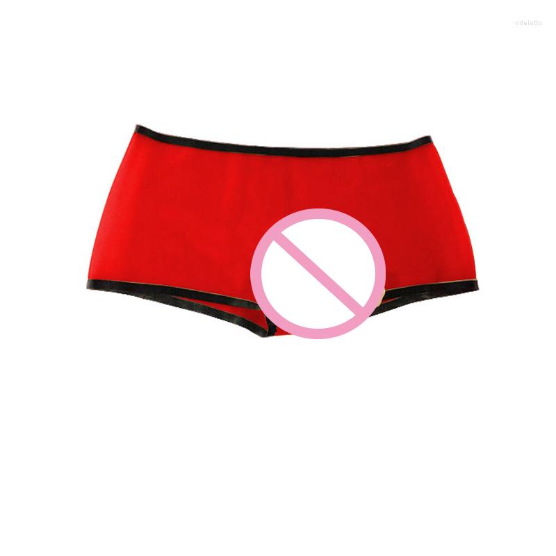 

Underpants Latex Shorts Pure Natural Rubber Men Handmade Boxer Briefs Erotic Panties Cosplay Size -XXL, Red