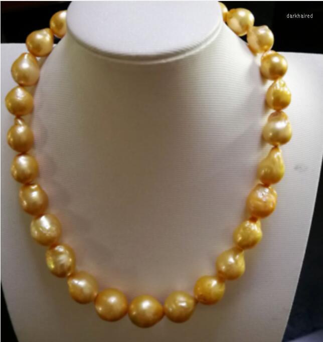 

Chains Gorgeous 12-13mm South Baroque Pearl Necklace 18inch