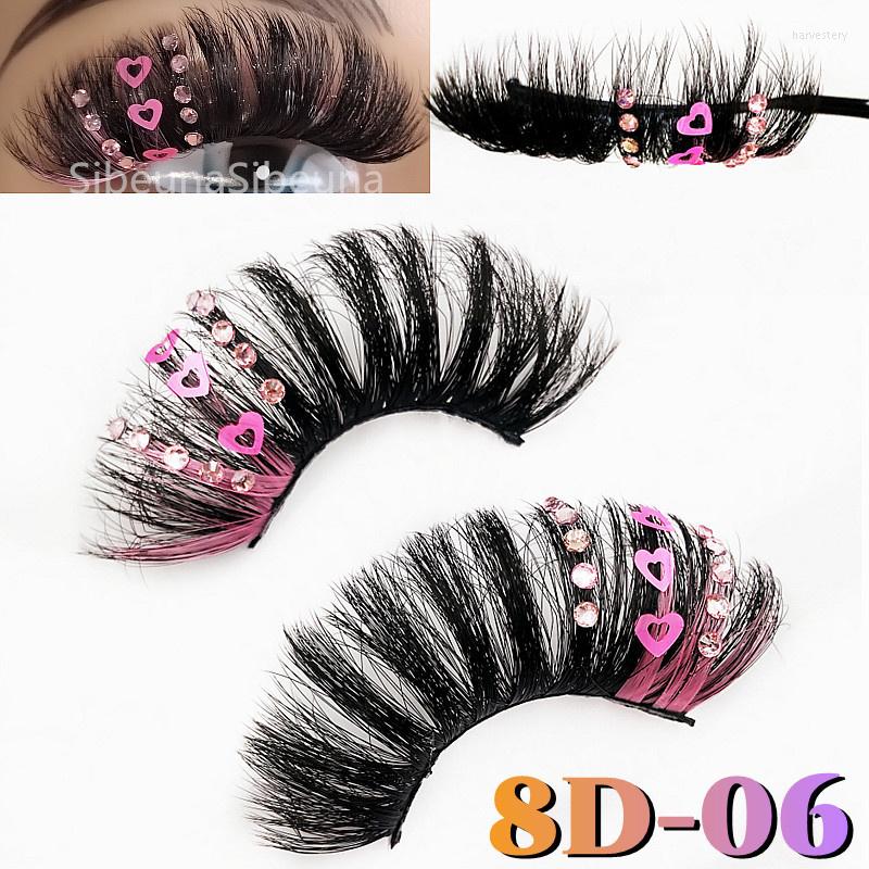 

False Eyelashes Glitter Butterfly Diamond Colored Thick Rhinestone Show Exaggerated Long Makeup Shimmery
