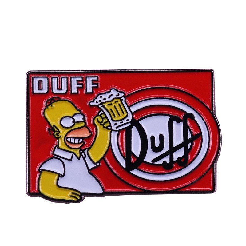 

Homer Simpson Duff Beer Brooches Funny Animated Sitcom Badges Funny Cosplay Enamel Pins Clothes Accessories Popular Jewelry Gift, As picture