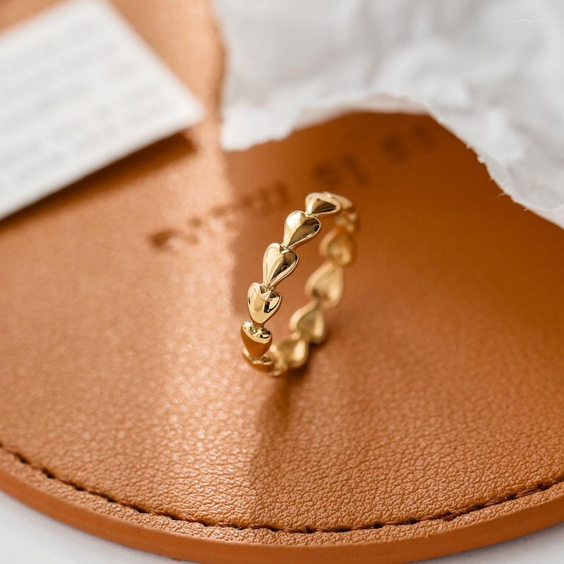 

Wedding Rings 2022 Colorless Stainless Steel Love Heart Finger Ring Female Design Fashion Personality 18k Gold Plated Wholesale