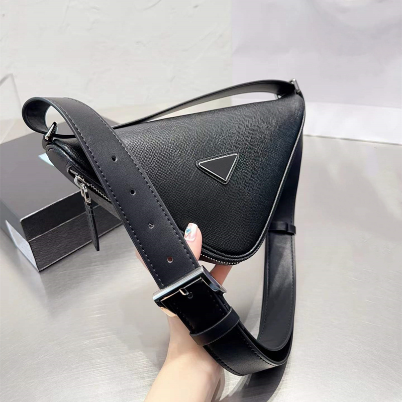 

Woman Mens Triangle Bags designer bags luxury shoulder bag small purse fashion travel tote zipper Adjustable Strap 5A Quality, Box(could get damaged)