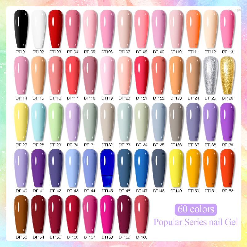 

Nail Art Kits 60Pcs Color Gel Polish Set Semi Permanent Varnishes Soak Off UV Base And Top Coat Manicure