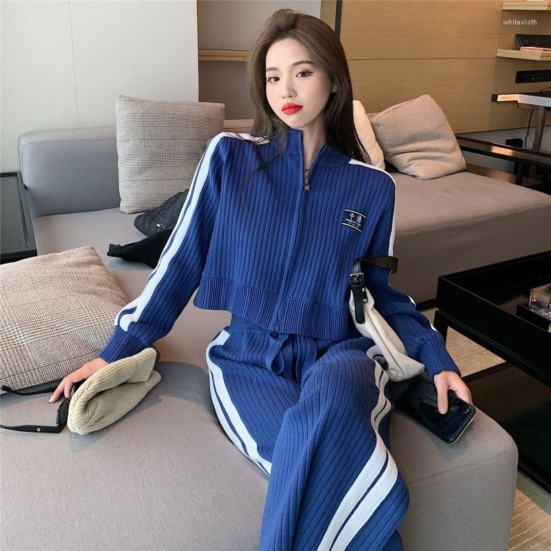 

Women' Two Piece Pants Women' Tracksuit Knitted Cardigan Style Explosive Fall/winter Loose Outer Wear Short Soft Casual Sweater Jacket