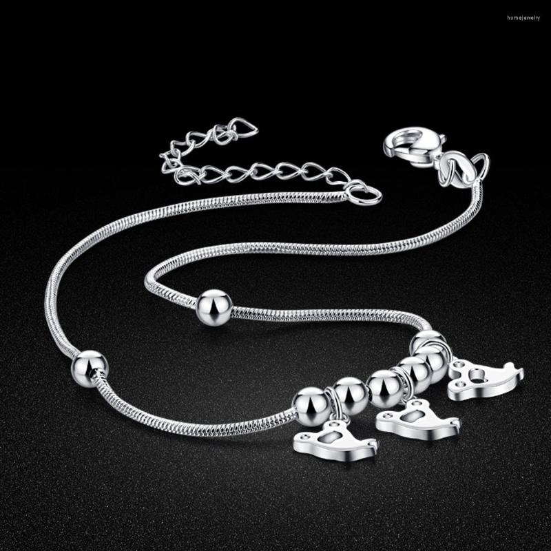 

Anklets Summer Cool Sandals Jewelry 925 Silver Anklet Fashion Women's Ankle Chain Minimalist Free Gift Box