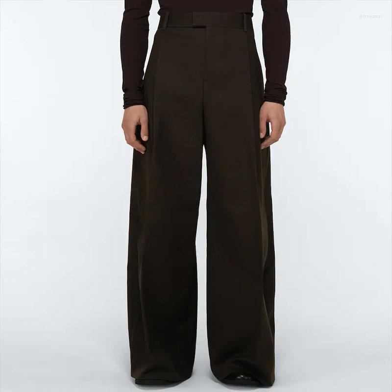 

Men' Pants Men' Loose Wide Leg Casual Trendy Fashion Sugar Brown Straight Tube Large, Auburn