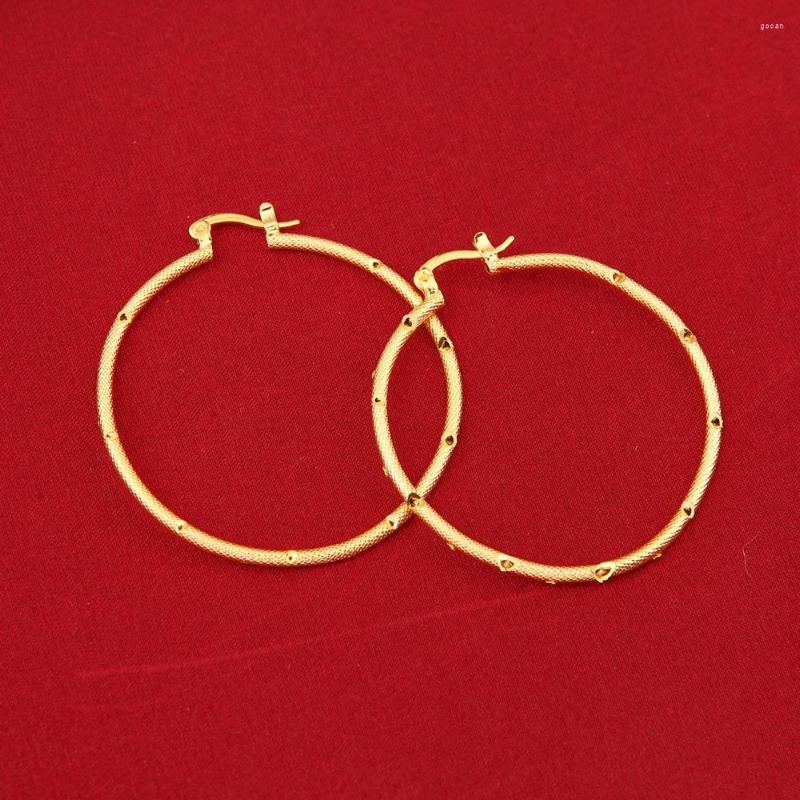 

Hoop Earrings Round Trendy Gold Color Fashion Jewelry Wholesale Large Size Women