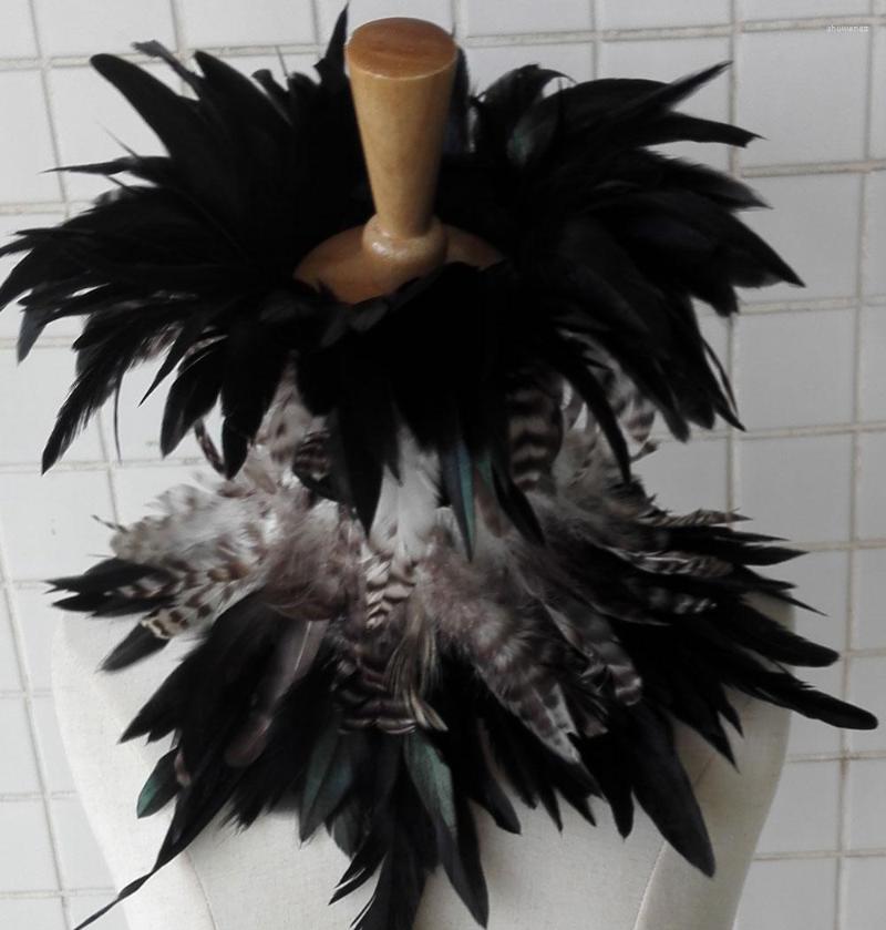 

Scarves Gothic Feather Collar Choker Neck Corset Carnival