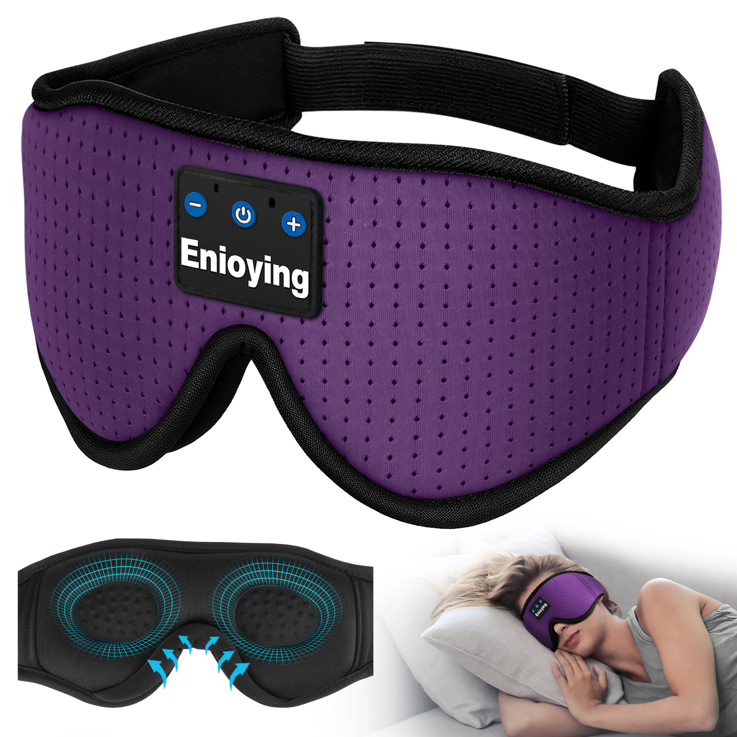 

Cell Phone Earphones Sleep Mask Headphones 3D Breathable Smart Sleeping Headphones Bluetooth 52 Eye Mask WAuto Off Timer Music Headset Sleep Mask 221022, 03-grey