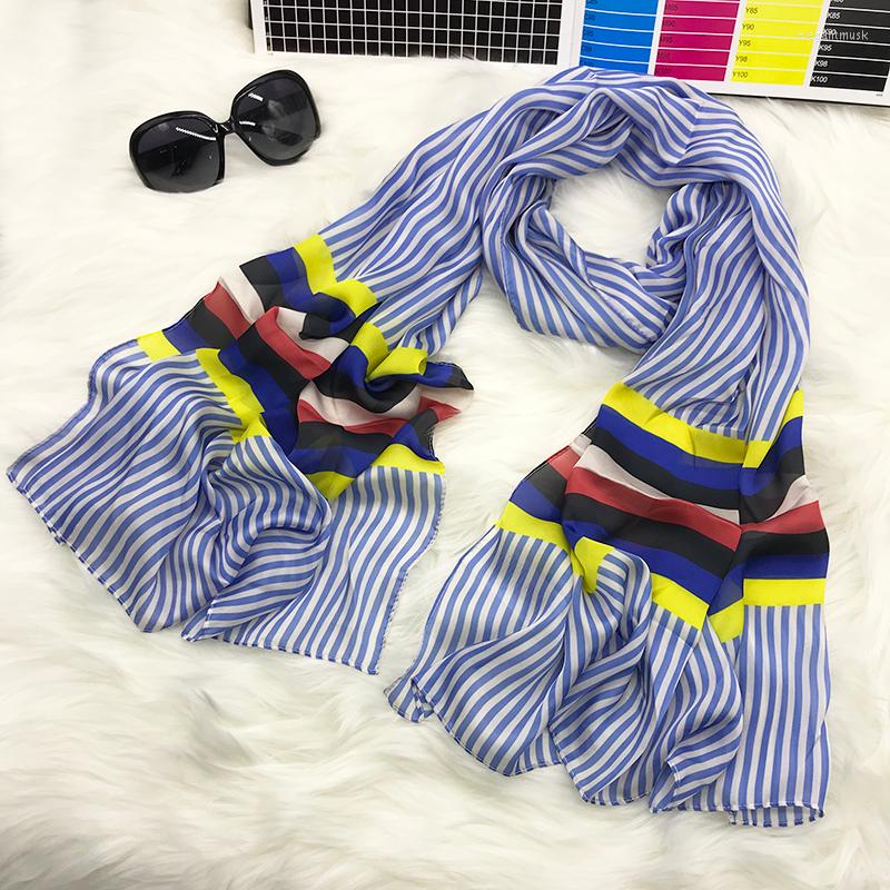 

Scarves Spain Scarf Women Spring And Autumn 2022 Flowers Stripe Silk Scarfs For Ladies Bandana