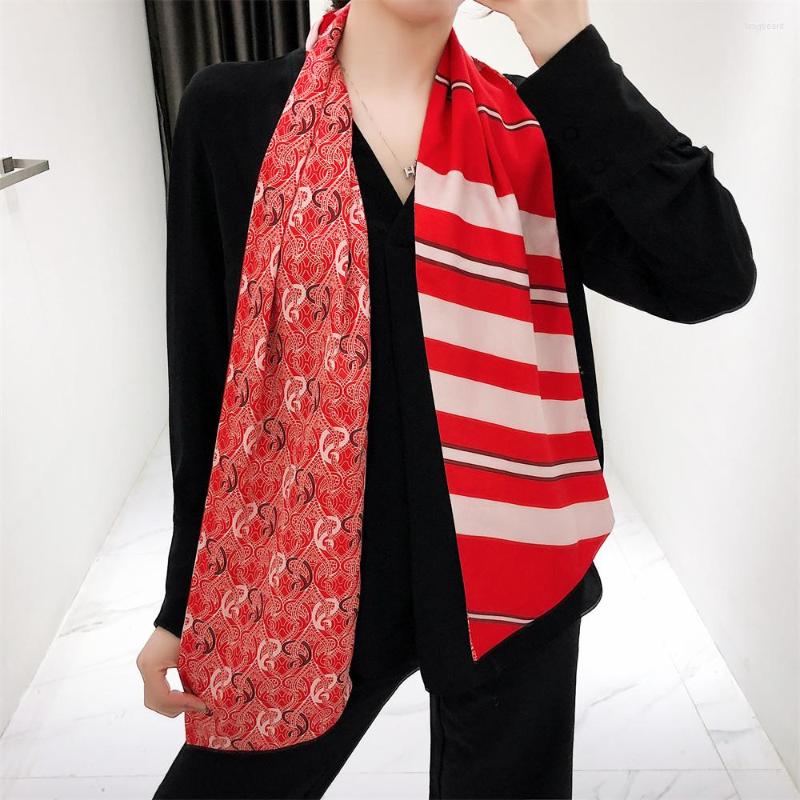 

Scarves 160cm Design Cashew Nuts Twill Scarf Double-deck Women Tie Head Silk & Wraps Neckerchief For Ladies