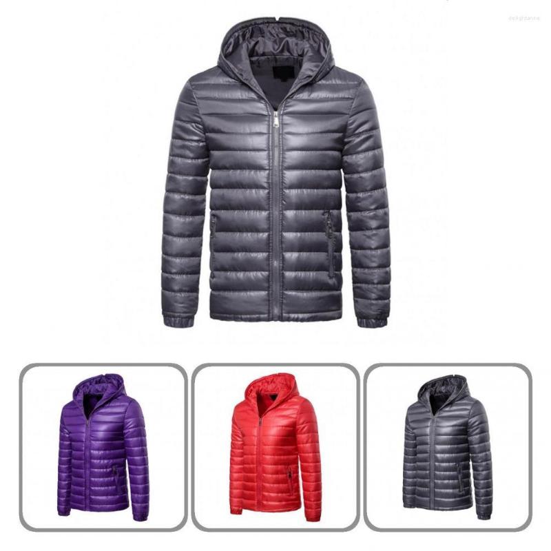 

Men's Down Skin-friendly Fabulous Wear Resistant Hoodie Men Jacket Clothing Solid Color For School, Blue