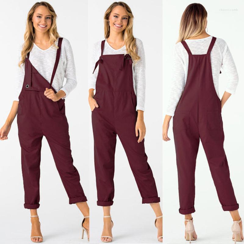 

Women' Jumpsuits Women' & Rompers Women Jumpsuit Summer Casual Loose Dungarees Solid Long Trousers Fashion Pockets #1223, Rd