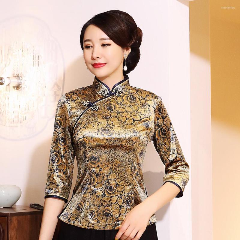 

Ethnic Clothing Female Tang Coat Chinese Traditional Mandarin Collar Blouse Asian Plus Size 5XL Elegant Clothes Retro Tops Classic Shirt
