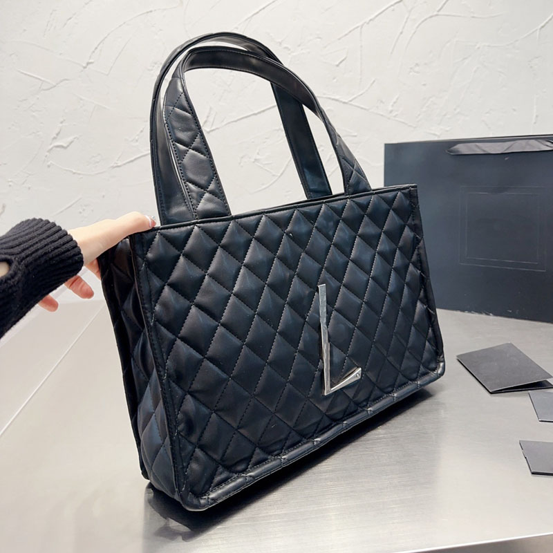 

Designer Bag Women Fashion Tote Bags Handbag Totes Leather Letter Luxury Shoulder Crossbody Plaid Handbags Underarm Shopping bag, Black 148513 size 38x25cm