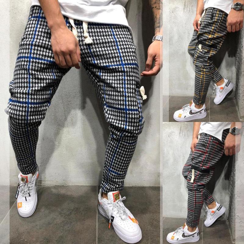 

Men's Pants Fashion Men Plain Casual Regular Fit High Waist Pencil Gentlemen Ankle Length Trousers Straight Leg Joggers, Blue