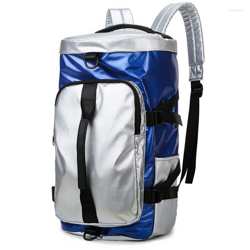 

Duffel Bags Oxford Women's Travel Bag Casual Large For Women Multifunction Double Shoulder Quality Big Men's, Black and silver