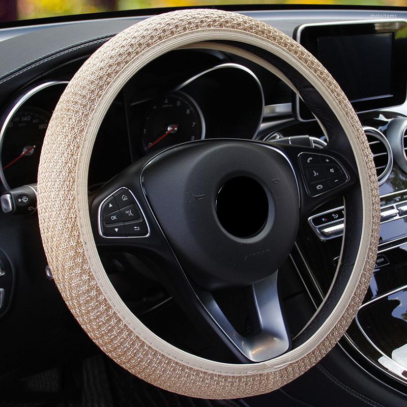 

Steering Wheel Covers Summer Ice Silk Cover Universal For 38CM Wear-resistant Anti-slip Car Accessories No Inner Ring